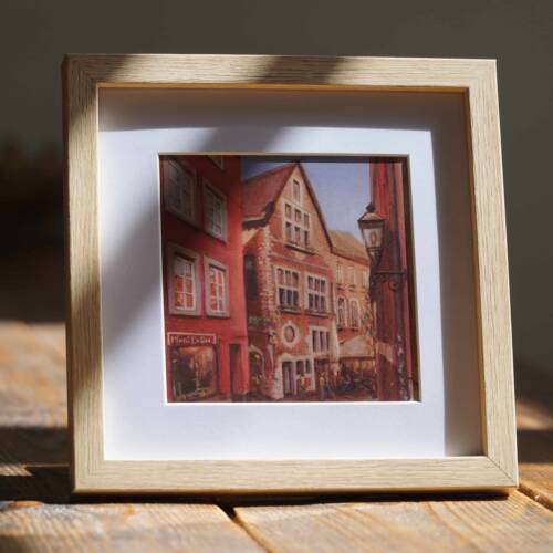 Gemälde aus der Aachener Innenstadt mit Rahmen als Geschenk aus Aachen von Ayleens Atelier