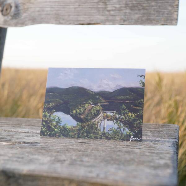 Postkarte mit Motiv aus der Eifel am Rursee an der Urfttaalsperre