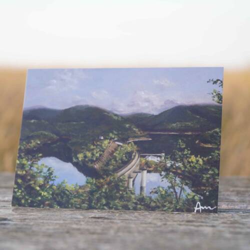 Postkarte mit Motiv aus der Eifel am Rursee an der Urfttaalsperre