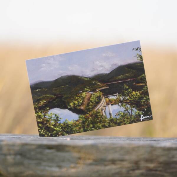 Postkarte mit Motiv aus der Eifel am Rursee an der Urfttaalsperre