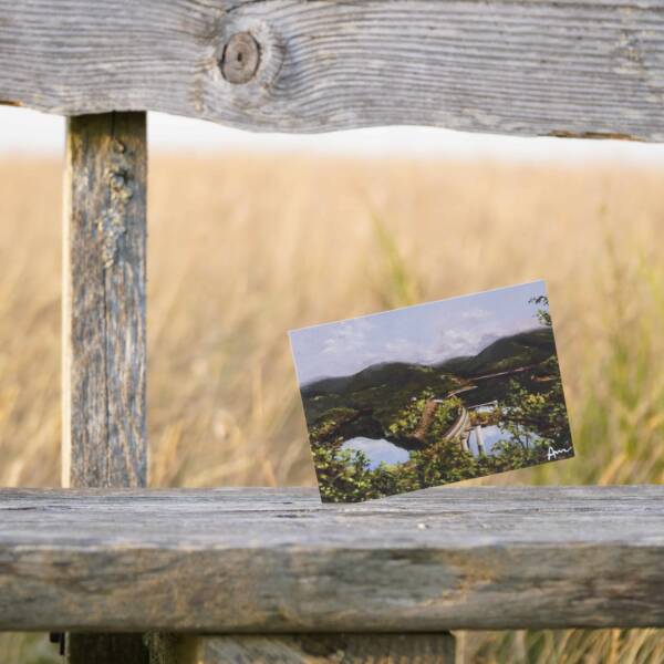 Postkarte mit Motiv aus der Eifel am Rursee an der Urfttaalsperre