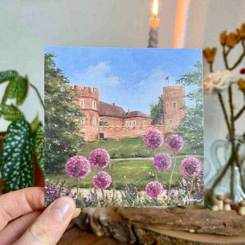 Schöne Geschenkarte mit gemaltem Motiv von der Burg Frankenberg