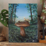Besuch auf dem Pilz | 18x24 | Original