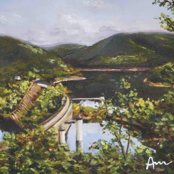 Gemälde Kunstdruck von der Urfttalsperre am Rursee in der Eifel - Kunst aus der Eifel von Ayleens Atelier