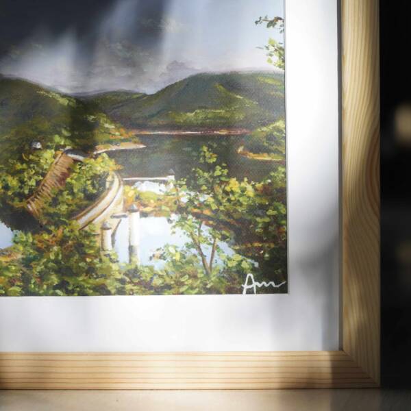 Gemälde Kunstdruck von der Urfttalsperre am Rursee in der Eifel - Kunst aus der Eifel von Ayleens Atelier