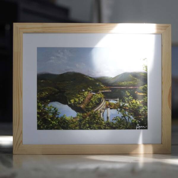 Gemälde Kunstdruck von der Urfttalsperre am Rursee in der Eifel - Kunst aus der Eifel von Ayleens Atelier