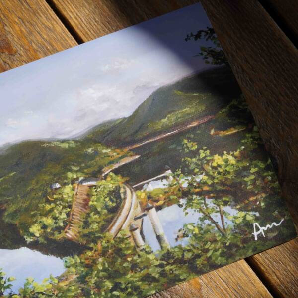 Gemälde Kunstdruck von der Urfttalsperre am Rursee in der Eifel - Kunst aus der Eifel von Ayleens Atelier