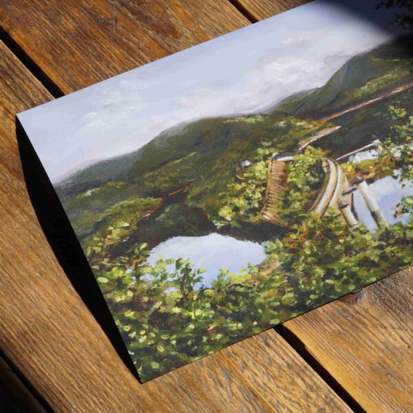 Gemälde Kunstdruck von der Urfttalsperre am Rursee in der Eifel - Kunst aus der Eifel von Ayleens Atelier