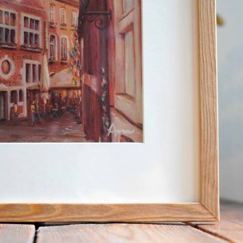 Kunstdruck Gemälde von der Rommelsgasse in der Aachener Innenstadt - Bilder Kunst aus Aachen von Künstlerin Ayleen Mertens