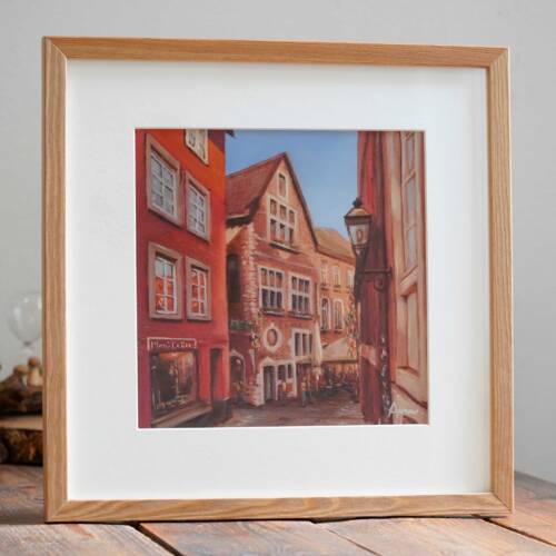 Kunstdruck Gemälde von der Rommelsgasse in der Aachener Innenstadt - Kunst aus Aachen von Künstlerin Ayleen Mertens