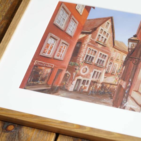 Kunstdruck Gemälde von der Rommelsgasse in der Aachener Innenstadt - Bilder Kunst aus Aachen von Künstlerin Ayleen Mertens