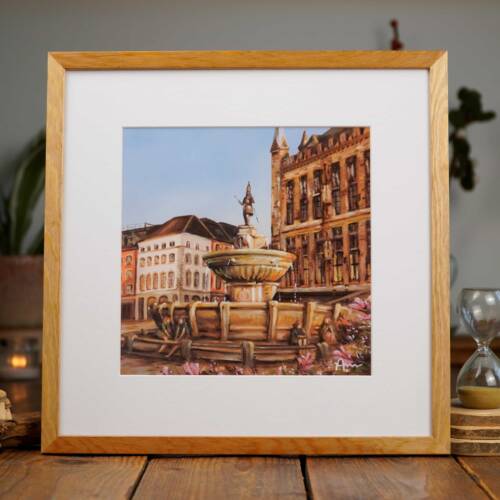Aachen Karlsbrunnen im September | 20x20 | Fine Art Print
