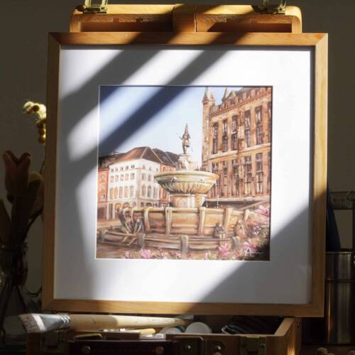Aachen Karlsbrunnen im September | 20x20 | Fine Art Print