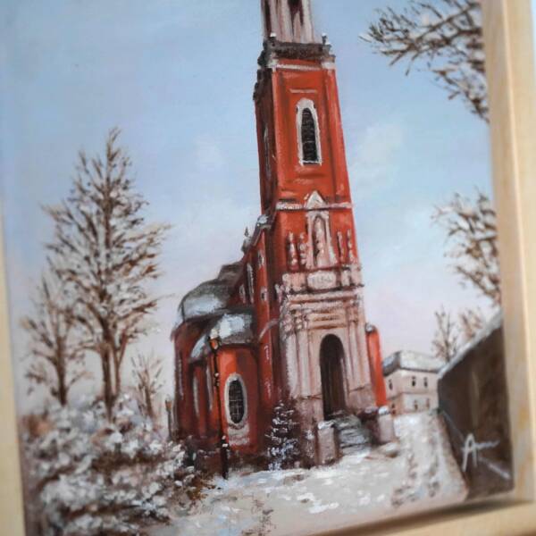 St. Michael Kirche in Aachen | 20x20 | Originales Gemälde – Bild 4