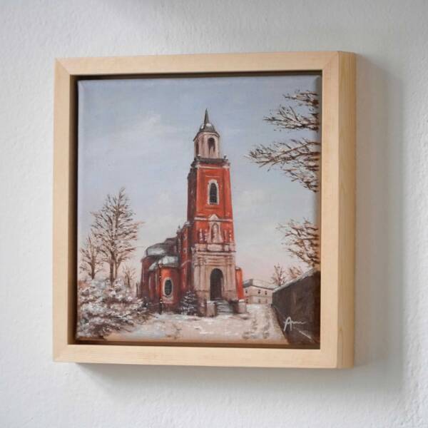 St. Michael Kirche in Aachen | 20x20 | Originales Gemälde – Bild 5
