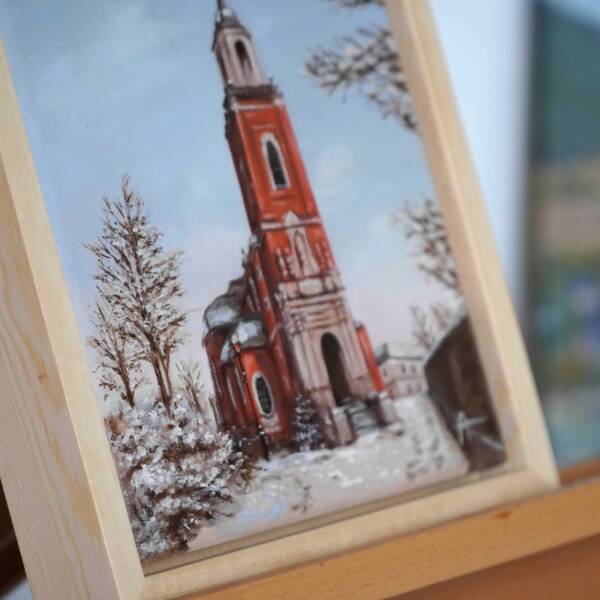 St. Michael Kirche in Aachen | 20x20 | Originales Gemälde – Bild 7