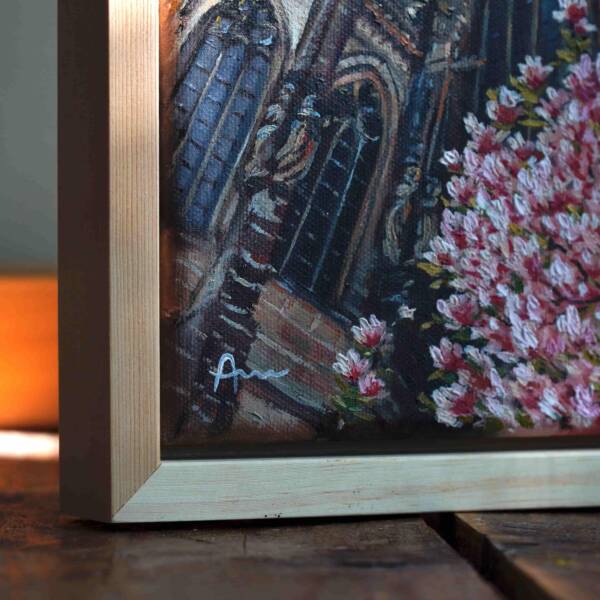 Magnolie am Aachener Dom | 20x20 | Originales Gemälde – Bild 6