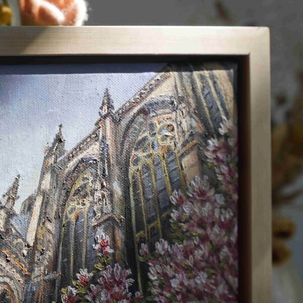 Magnolie am Aachener Dom | 20x20 | Originales Gemälde – Bild 5