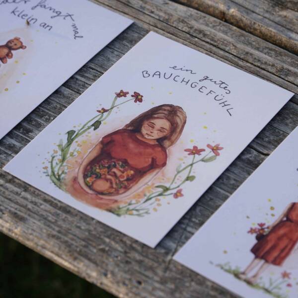 Geschenkkarte aus Ayleens Atelier zum Thema Geburt, Schwangerschaft und Hebamme aus Aachen