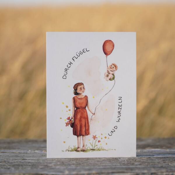 Geschenkkarte aus Ayleens Atelier zum Thema Geburt, Schwangerschaft und Hebamme aus Aachen