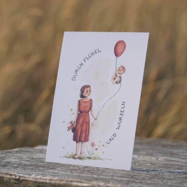 Geschenkkarte aus Ayleens Atelier zum Thema Geburt, Schwangerschaft und Hebamme aus Aachen