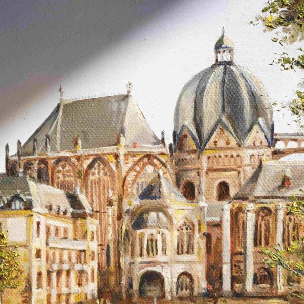 Katschhof am Dom in Aachen | 20x20 | Originales Gemälde – Bild 12