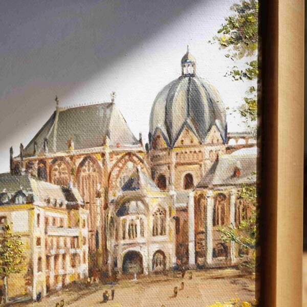 Katschhof am Dom in Aachen | 20x20 | Originales Gemälde – Bild 8