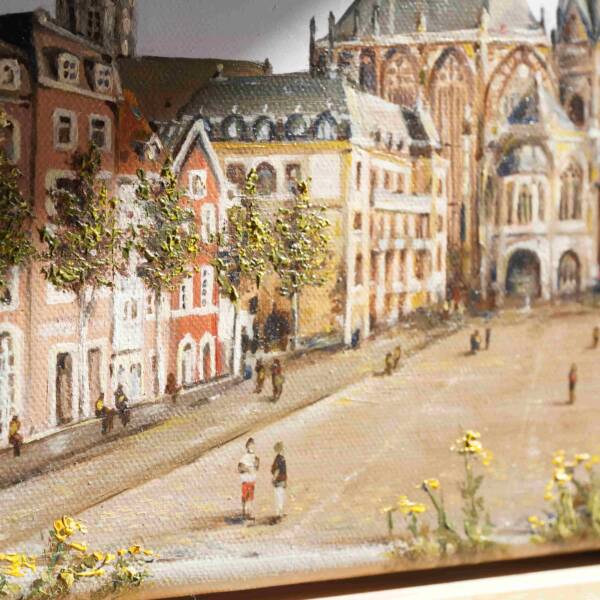 Katschhof am Dom in Aachen | 20x20 | Originales Gemälde – Bild 7