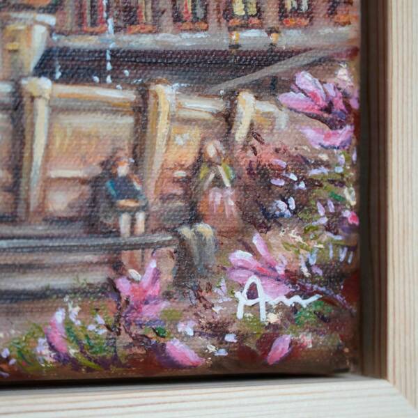 Karlsbrunnen am Rathaus in Aachen | 20x20 | Originales Gemälde – Bild 7