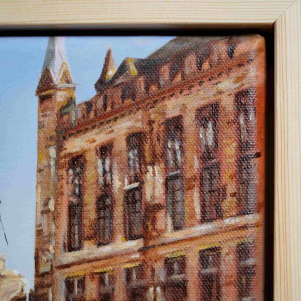 Karlsbrunnen am Rathaus in Aachen | 20x20 | Originales Gemälde – Bild 5