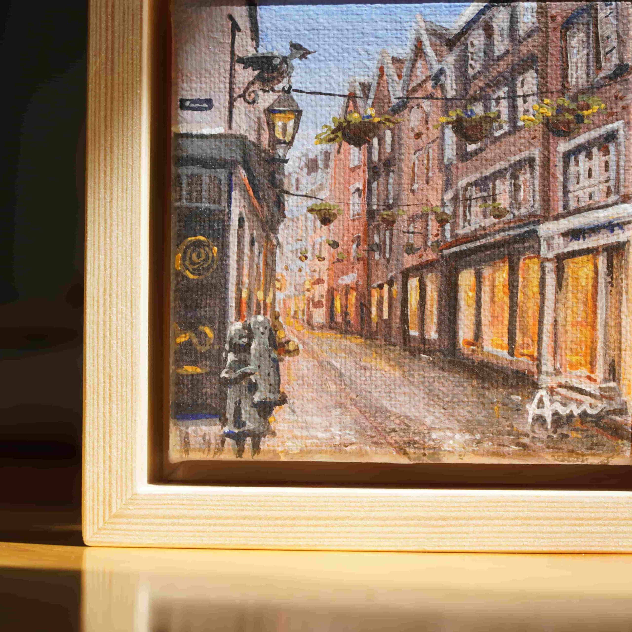 Printenmädchen in der Körbergasse | 10×10 | Originales Gemälde – Bild 3