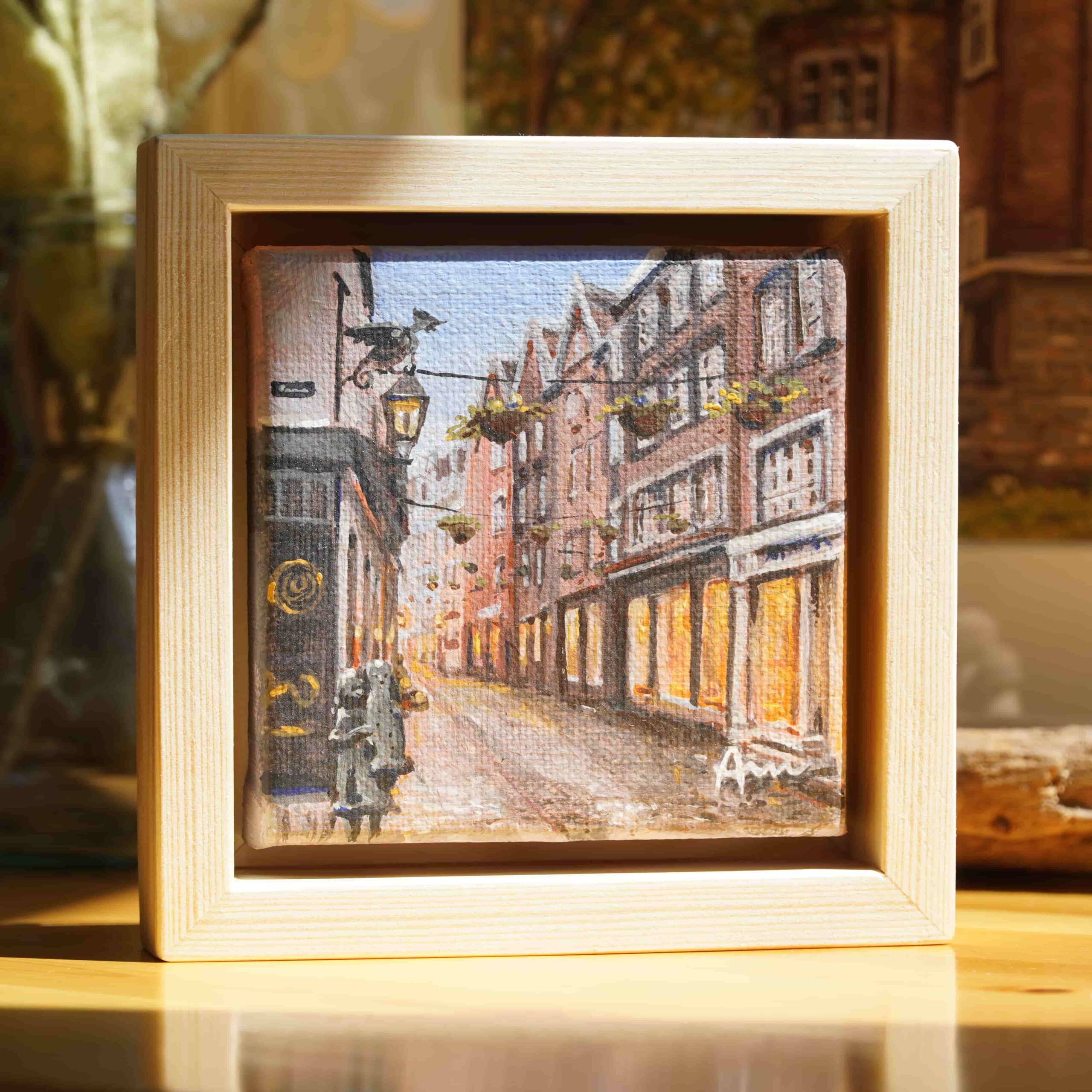 Printenmädchen in der Körbergasse Aachen, originales Gemälde kaufen