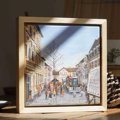 Karneval am Talbahnhof Eschweiler kaufen – Originalgemälde von Ayleen Mertens